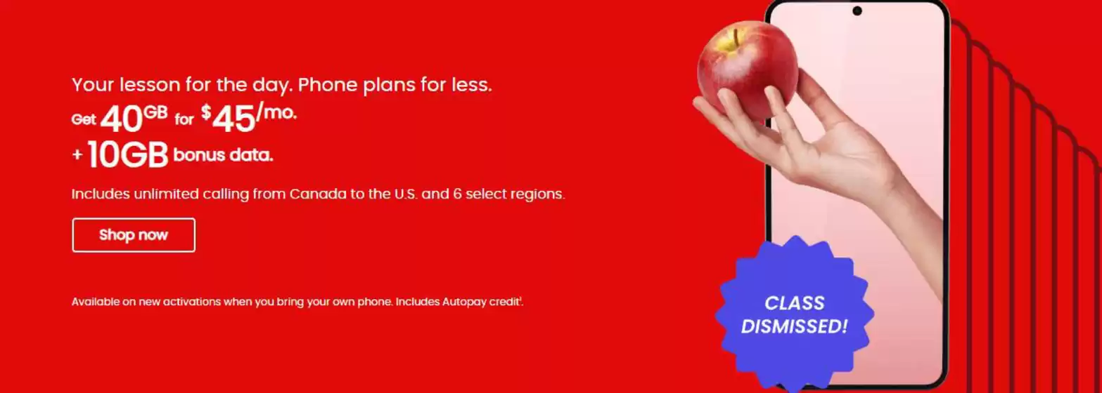 Virgin Mobile catalogue in Calgary | Get 4000 for $45 + 10GB bonus data. | 2025-08-19T00:00:00.000Z - 2025-09-09T00:00:00.000Z