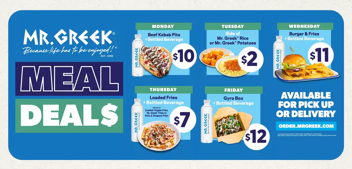 Mr Greek catalogue in Castlegar | Meal deals  | 2025-08-22T00:00:00.000Z - 2025-09-08T00:00:00.000Z