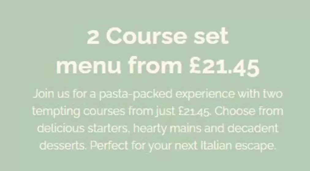 2 Course Set Mendu From £21.45
