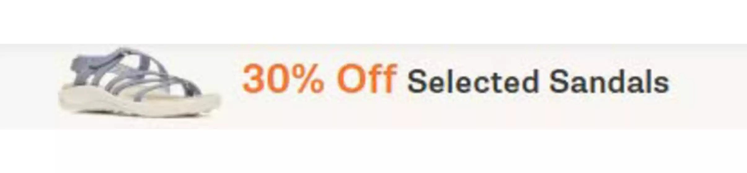 30% Off Selected Sandals