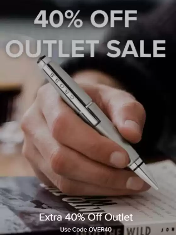 Cross catalogue | 40% Off Outlet Sale | 2025-08-26T00:00:00.000Z - 2025-09-05T00:00:00.000Z