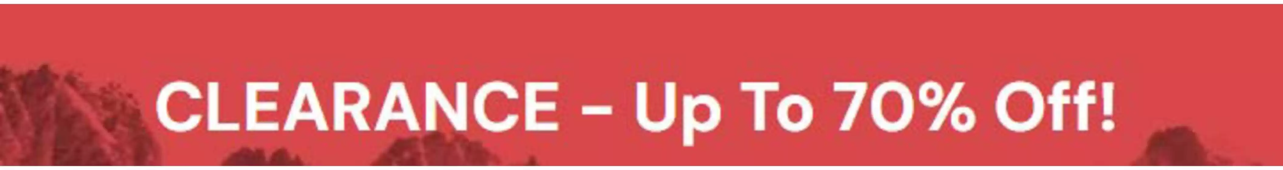 Clearance Sale Up To 70% Off