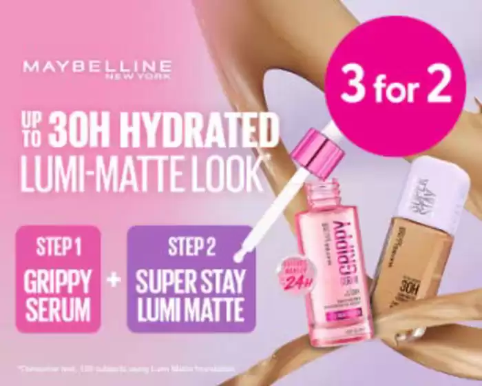 Superdrug catalogue in Salford | Up To 30H Hydrated Lumi Matte Look | 2025-09-15T00:00:00.000Z - 2025-10-24T00:00:00.000Z