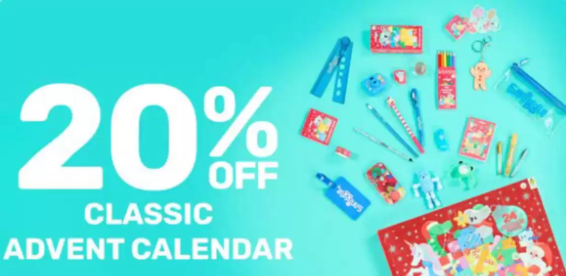 Smiggle catalogue | 20% Off Classic Advent Calendar | 2025-09-18T00:00:00.000Z - 2025-10-06T00:00:00.000Z