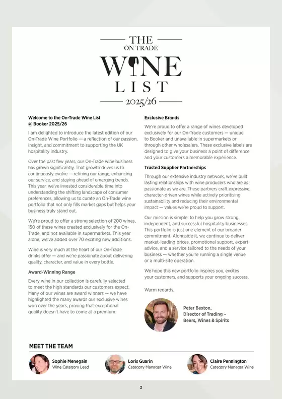 The On Trade Wine List