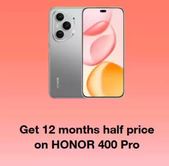 Get 12 Months Half Price On Honor 400 Pro