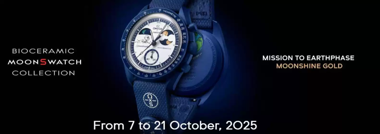 Swatch catalogue in Trowbridge | Mission To Earthphase Moonshine Gold | 2025-10-07T00:00:00.000Z - 2025-10-21T00:00:00.000Z
