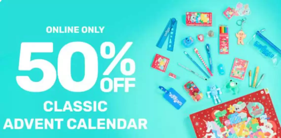 Smiggle catalogue in Woburn Sands | Online Only 50% Off Classic Advent Calendar | 2025-10-20T00:00:00.000Z - 2025-10-26T00:00:00.000Z
