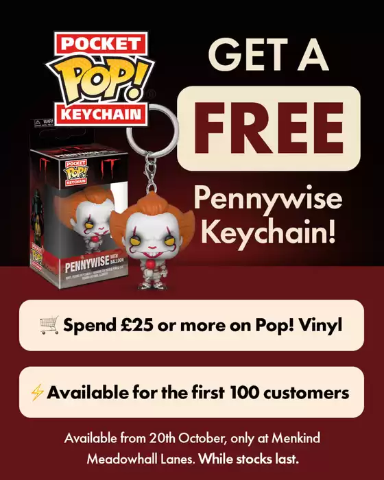 Menkind catalogue | Get A Free Pennywise Keychain! | 2025-10-22T00:00:00.000Z - 2025-10-25T00:00:00.000Z