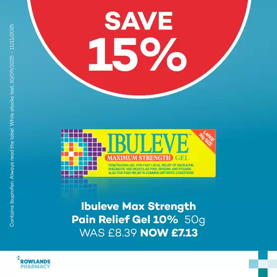 Rowlands Pharmacy catalogue in Lytham St Anne's | Save 15%! | 2025-10-23T00:00:00.000Z - 2025-11-09T00:00:00.000Z
