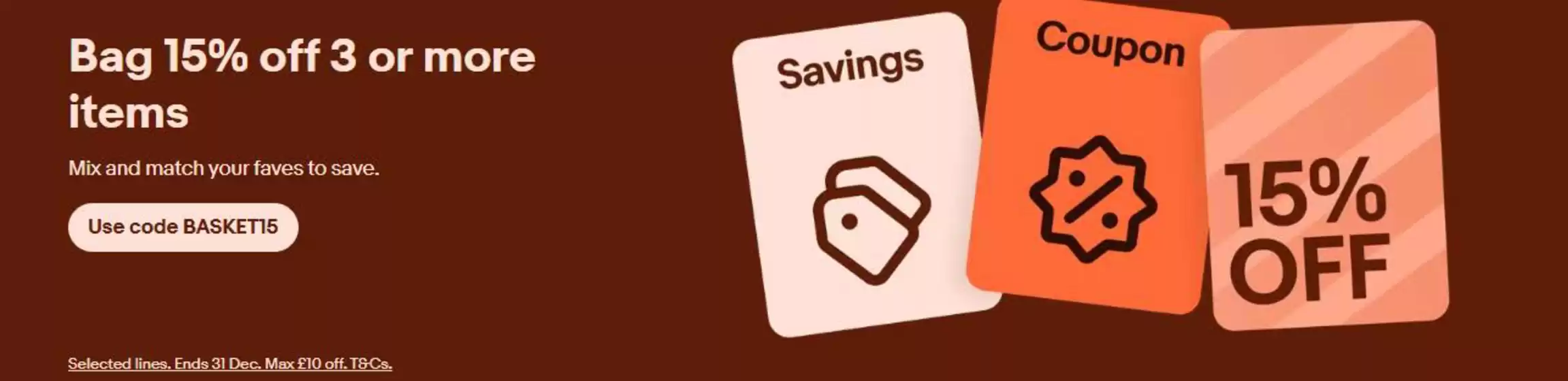 eBay catalogue in Cannock | Bag 15% Off 3 Or More Items | 2025-11-12T00:00:00.000Z - 2025-12-31T00:00:00.000Z