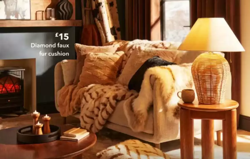 Dunelm catalogue in London | Diamond Faux Fur Cushion | 2025-12-10T00:00:00.000Z - 2025-12-29T00:00:00.000Z