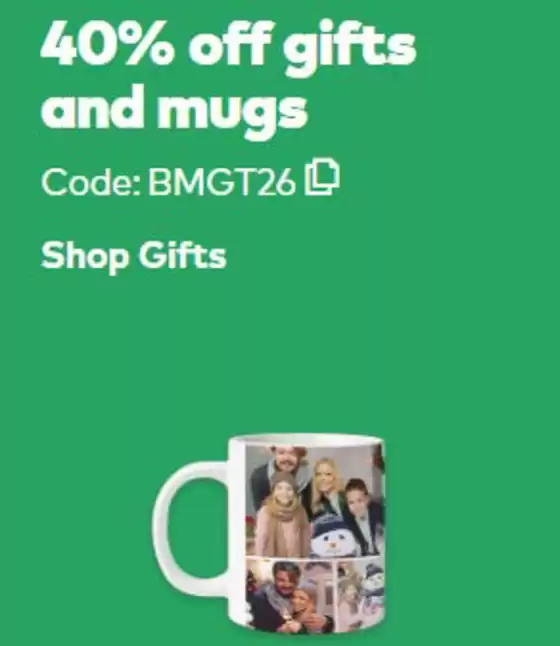 Snapfish catalogue in Manchester | 40% Off Gifts And Mugs | 2026-01-20T00:00:00.000Z - 2026-01-25T00:00:00.000Z