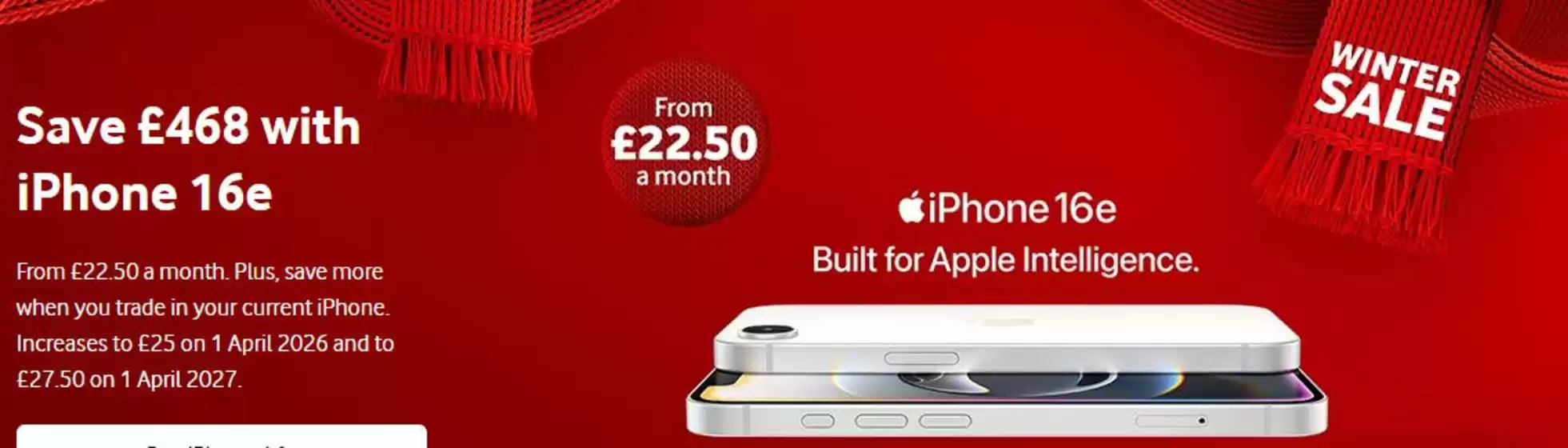 Vodafone catalogue in Aberdeen | Save £468 With iPhone 16e! | 2026-01-21T00:00:00.000Z - 2027-04-01T00:00:00.000Z