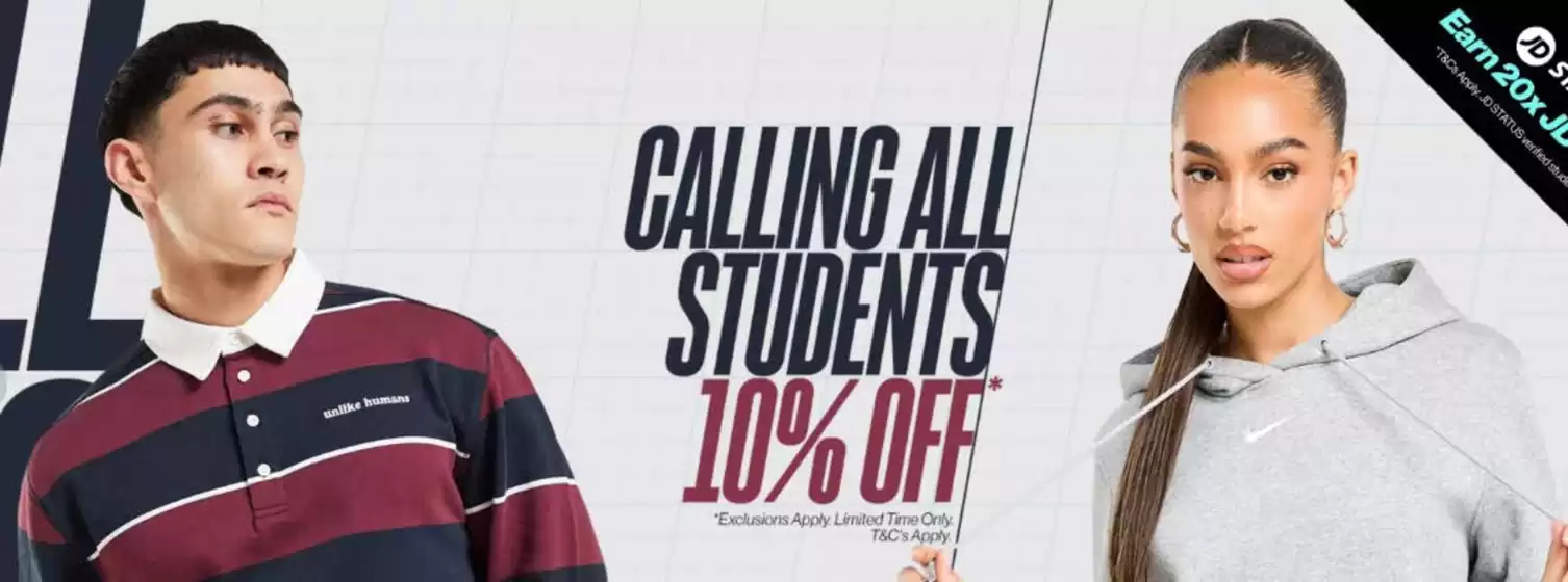 JD Sports catalogue in Leeds | Calling All Students 10% Off | 2026-02-02T00:00:00.000Z - 2026-02-12T00:00:00.000Z