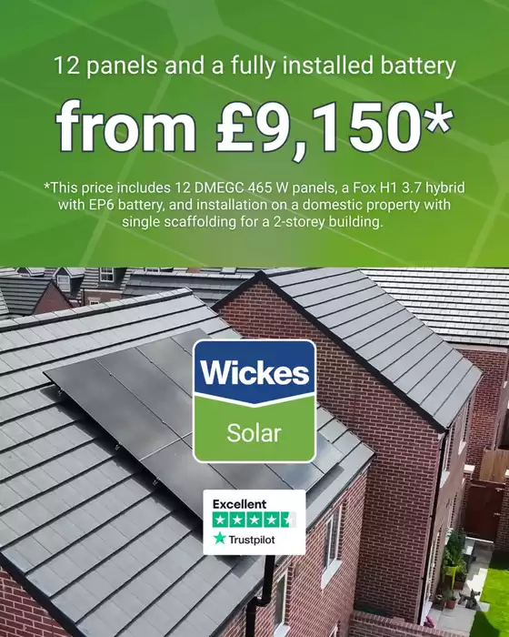Wickes catalogue in Cadnam | 12 Panels And A Fully Inatalled Battery | 2026-02-03T00:00:00.000Z - 2026-02-10T00:00:00.000Z