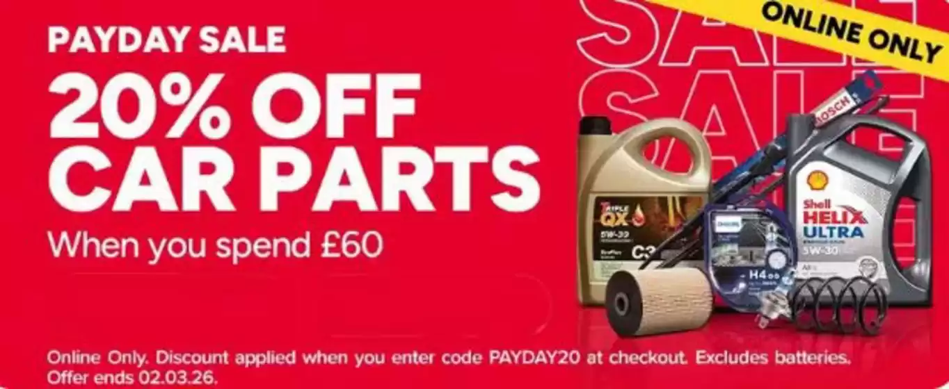 Euro Car Parts catalogue in Wakefield | 20% Off Car Parts | 2026-02-26T00:00:00.000Z - 2026-03-02T00:00:00.000Z