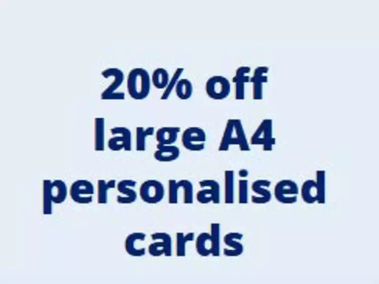 Card Factory catalogue in Royal Tunbridge Wells | 20% Off Large A4 Personalised | 2026-03-10T00:00:00.000Z - 2026-03-25T00:00:00.000Z