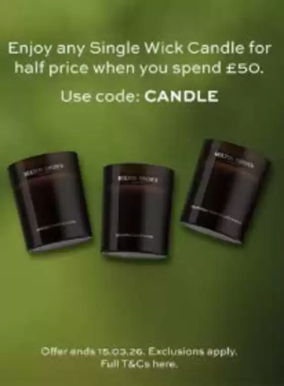 Molton Brown catalogue in Worthing | Enjoy Any Single Wick Candle For Half Price Qhen You Spend £50 | 2026-03-13T00:00:00.000Z - 2026-03-21T00:00:00.000Z