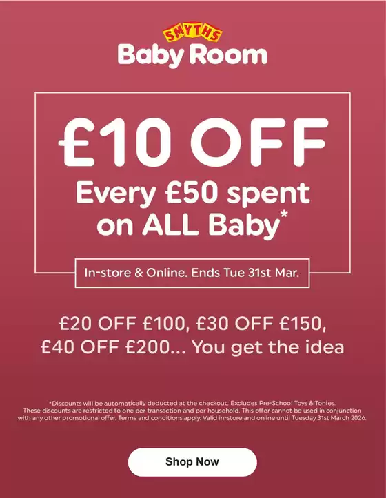Smyths Toys catalogue in Brighton | £10 Off Every £50 Spend On All Baby | 2026-03-24T00:00:00.000Z - 2026-03-31T00:00:00.000Z