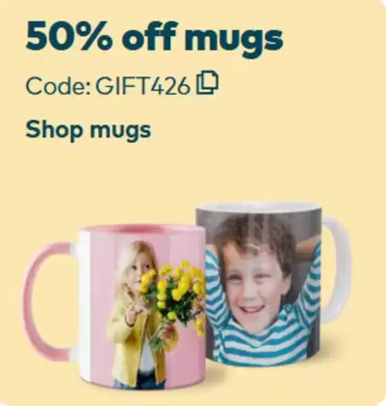 Snapfish catalogue | 50% Off Mugs | 2026-04-09T00:00:00.000Z - 2026-04-12T00:00:00.000Z