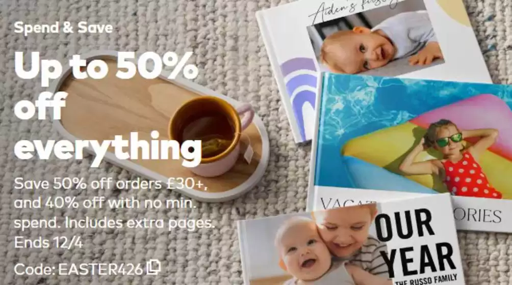 Snapfish catalogue | Up To 50% Off Everything  | 2026-04-09T00:00:00.000Z - 2026-04-12T00:00:00.000Z