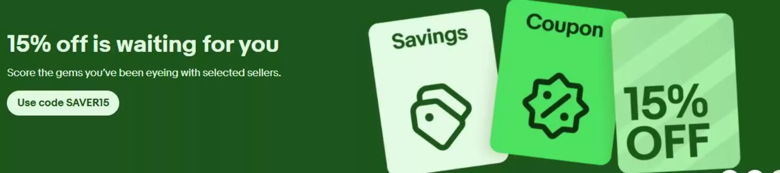 eBay catalogue | 15% Off Is Waiting For You | 2026-04-21T00:00:00.000Z - 2026-05-15T00:00:00.000Z