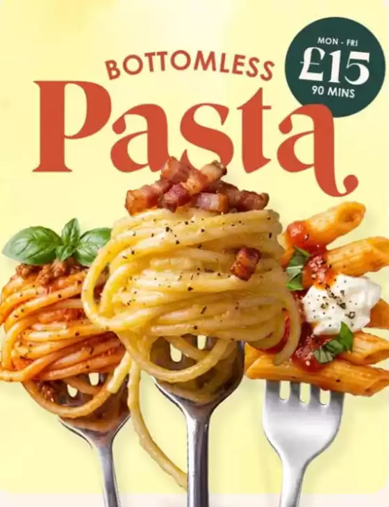 Bella Italia catalogue in Dumbarton | Bottomles Pasta | 2026-04-30T00:00:00.000Z - 2026-05-14T00:00:00.000Z