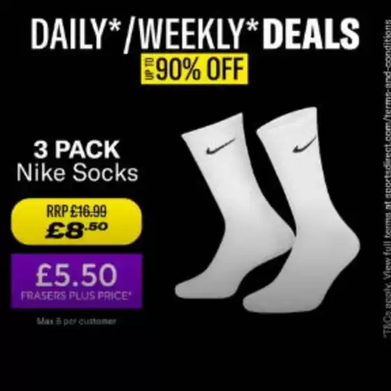 Sports Direct catalogue | 3 Pack Nike Socks | 2026-06-02T00:00:00.000Z - 2026-06-26T00:00:00.000Z