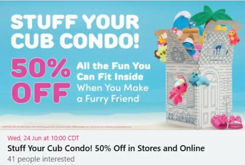 Build a Bear catalogue | Stuff Your Cub Condo! | 2026-06-23T00:00:00.000Z - 2026-06-24T00:00:00.000Z