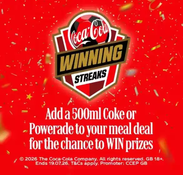 Subway catalogue | Add A 500ML Coke Or Owerade To Your Meal DEA Or The Chance To Win Prize | 2026-06-25T00:00:00.000Z - 2026-07-19T00:00:00.000Z