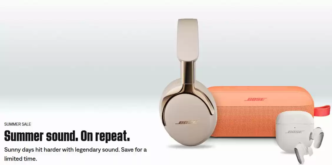 Bose catalogue | Summer Sound, On Reapeat. | 2026-07-02T00:00:00.000Z - 2026-07-27T00:00:00.000Z