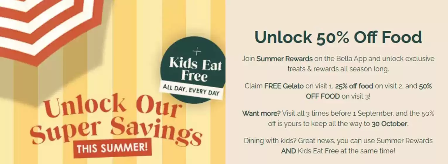 Bella Italia catalogue | Kids Eat Free All Summer! | 2026-07-28T00:00:00.000Z - 2026-09-01T00:00:00.000Z