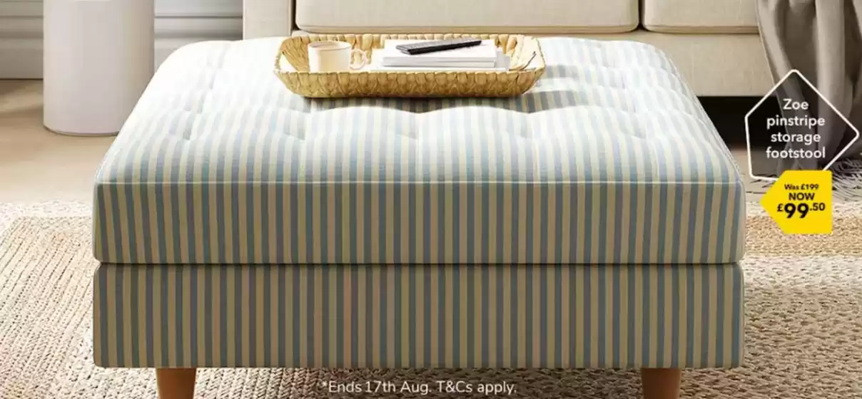 Dunelm catalogue in Barton-under-Needwood | Zoe Pinstripe Storage Footstool | 2026-08-12T00:00:00.000Z - 2026-08-17T00:00:00.000Z