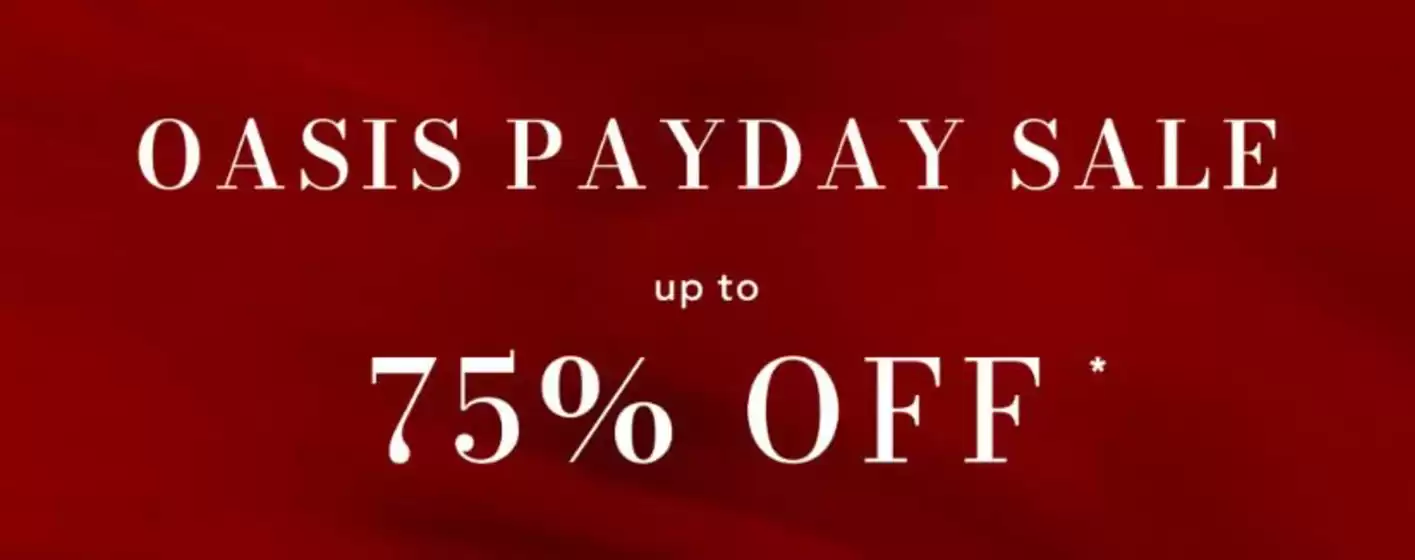 Oasis catalogue | Oasis Payday Sale Up To 75% Off | 2026-08-21T00:00:00.000Z - 2026-09-11T00:00:00.000Z