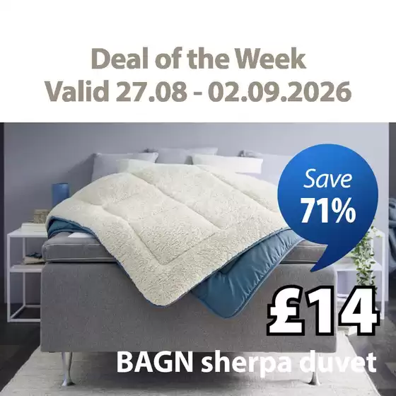 JYSK catalogue in Manchester | Top offers for all bargain hunters | 2026-08-27T00:00:00.000Z - 2026-09-02T00:00:00.000Z