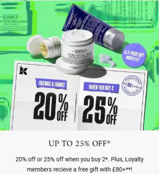 Kiehl's catalogue | Up To 25% Off * | 2026-08-31T00:00:00.000Z - 2026-09-10T00:00:00.000Z