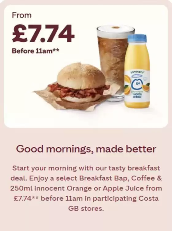 Costa Coffee catalogue in Kingston upon Thames | Good Morinings , Made Better | 2026-09-18T00:00:00.000Z - 2026-10-03T00:00:00.000Z