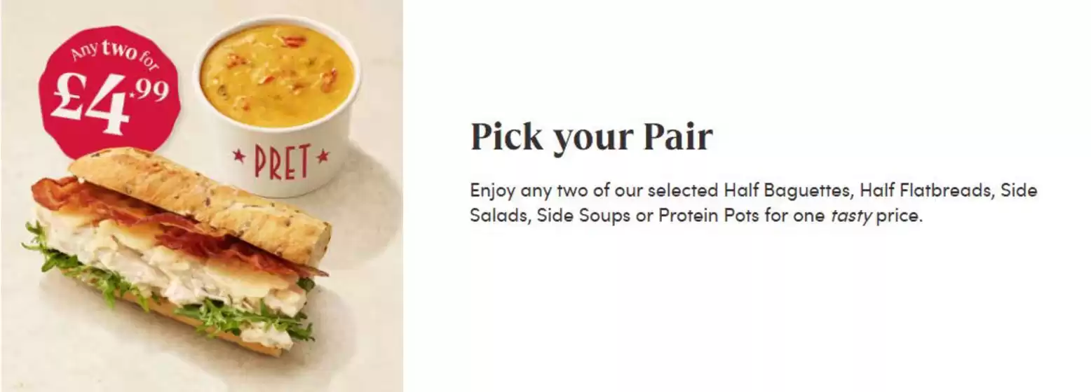 Pret A Manger catalogue | Pick Your Pair ! | 2026-09-24T00:00:00.000Z - 2026-10-13T00:00:00.000Z