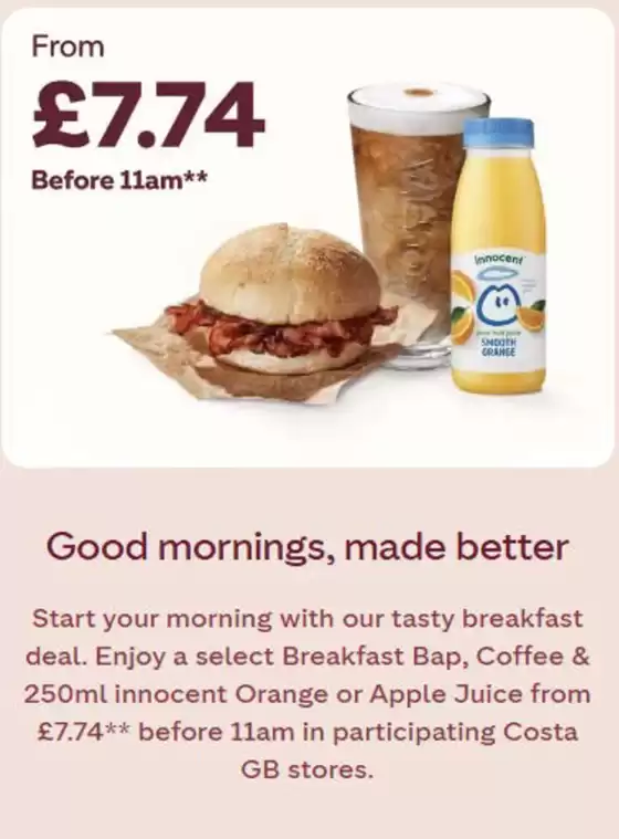 Costa Coffee catalogue | Good Mornings, Made Better | 2026-10-21T00:00:00.000Z - 2026-11-09T00:00:00.000Z