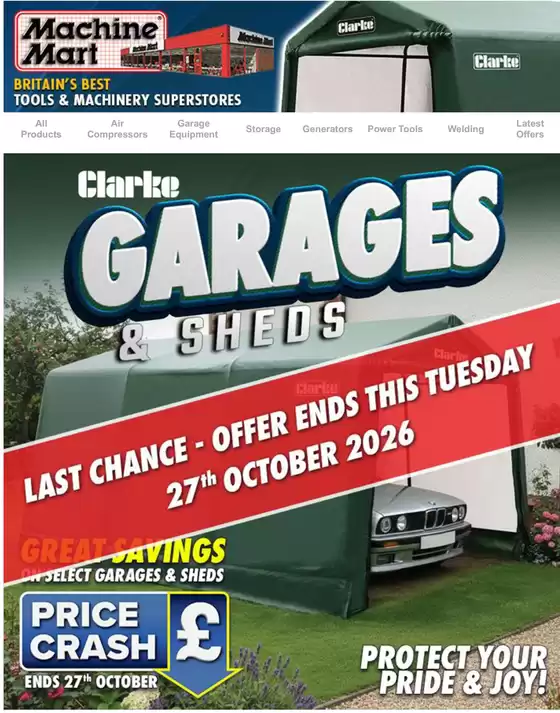 Machine Mart catalogue in Derry | Clarke Garages & Shedsa | 2026-10-26T00:00:00.000Z - 2026-10-27T00:00:00.000Z