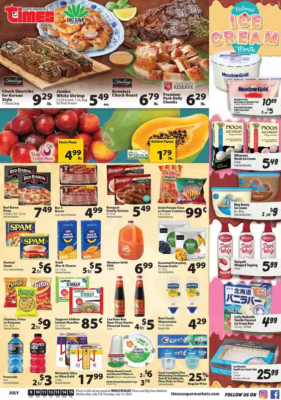 Times Supermarkets catalogue | Maui and Kauai | 2025-07-09T00:00:00.000Z - 2025-07-15T00:00:00.000Z