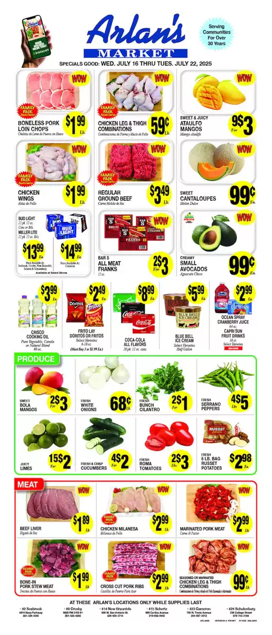Arlan's Market catalogue in Kingwood TX | Arlan's Market weekly ad | 2025-07-16T00:00:00.000Z - 2025-07-22T00:00:00.000Z