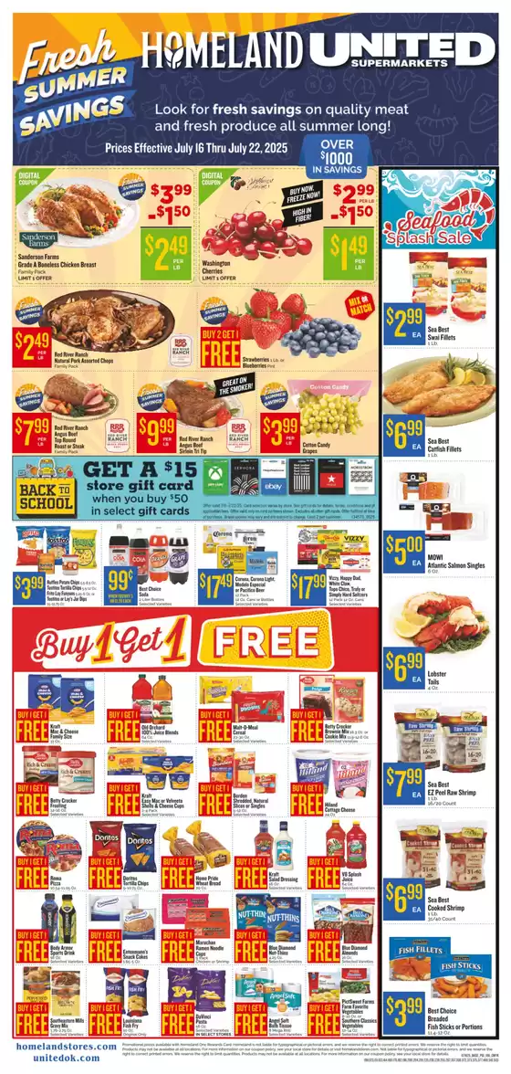 Homeland Market catalogue in Duncan OK | Discover attractive offers | 2025-07-16T00:00:00.000Z - 2025-07-22T00:00:00.000Z