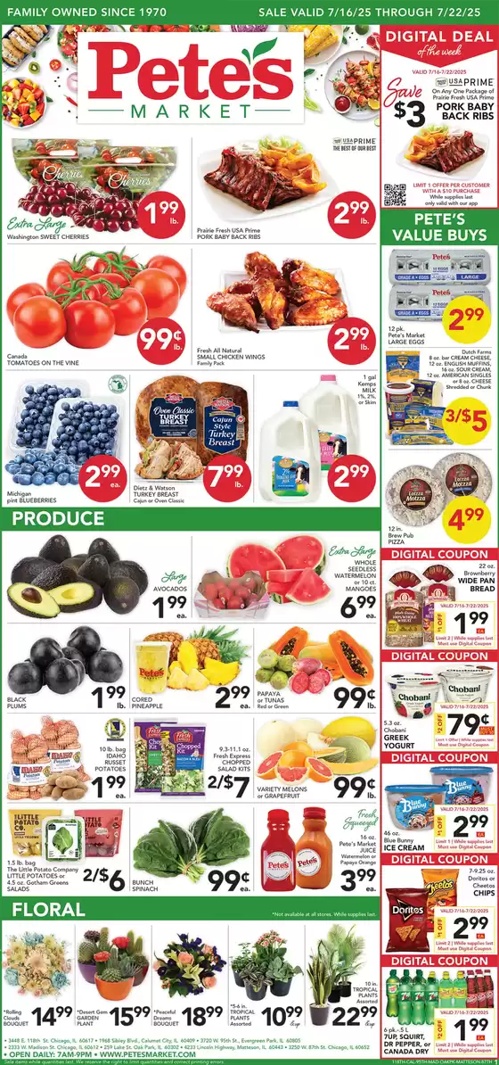 Pete's Fresh Market catalogue in Steger IL | Great discounts on selected products | 2025-07-16T00:00:00.000Z - 2025-07-22T00:00:00.000Z