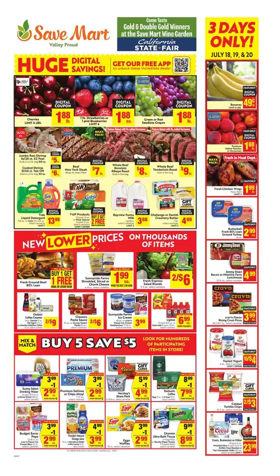 Save Mart catalogue in Merced CA | Top deals for all customers | 2025-07-16T00:00:00.000Z - 2025-07-22T00:00:00.000Z