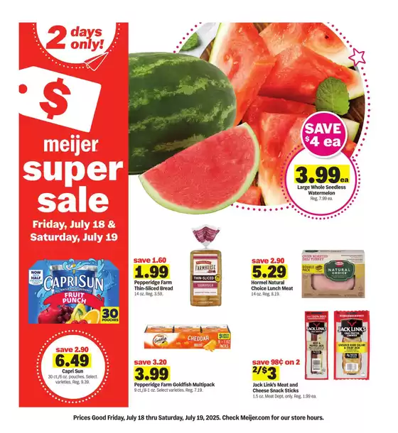 Meijer catalogue in Redfield SD | Super Sale | 2025-07-18T00:00:00.000Z - 2025-07-19T00:00:00.000Z
