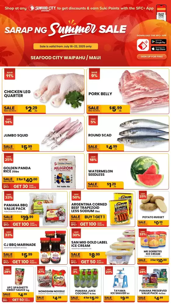 Seafood City catalogue in Big Timber MT | Exclusive deals and bargains | 2025-07-16T00:00:00.000Z - 2025-07-22T00:00:00.000Z