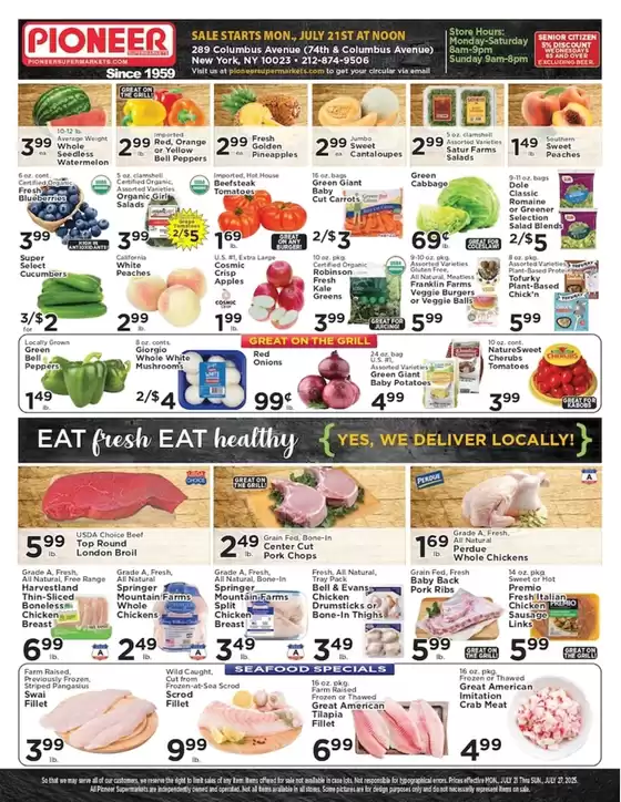 Pioneer Supermarkets catalogue in Pittsfield IL | Current bargains and offers | 2025-07-21T00:00:00.000Z - 2025-07-27T00:00:00.000Z