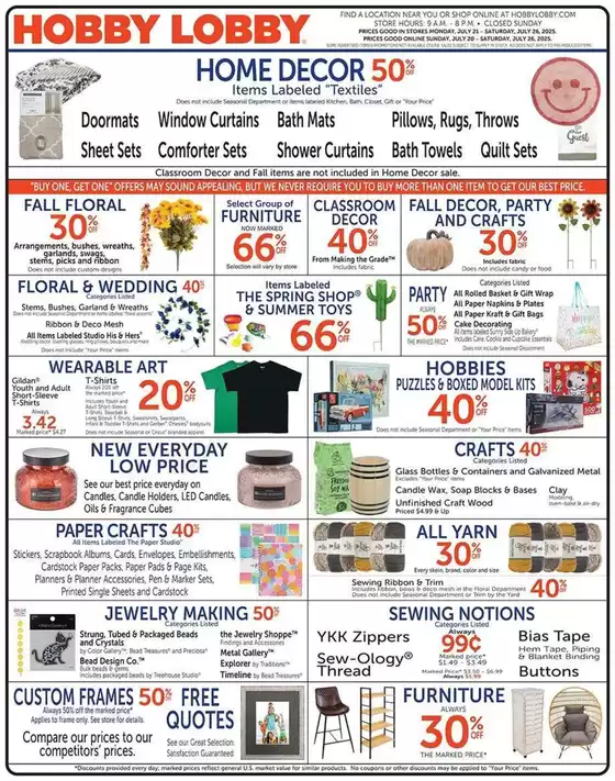 Hobby Lobby catalogue in Gore OK | Hobby Lobby Weekly ad | 2025-07-21T00:00:00.000Z - 2025-07-26T00:00:00.000Z